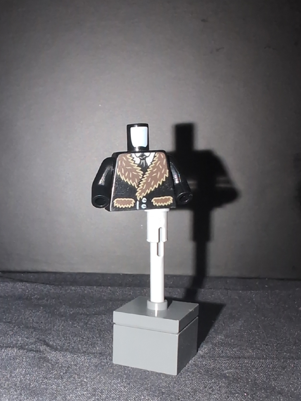 Lego Black Jacket Torso with Brown Fur Trim
